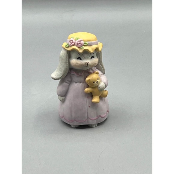 Vintage Lucy and Me Rosie with her Bear Easter Bonnet Gray Bunny Easter Dress - Picture 4 of 7